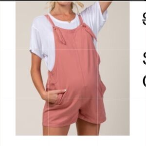 Waverleigh Pink Adjustable Strap Maternity Short overalls